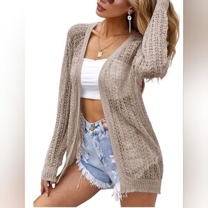 New with tags! Fashion Womens Small mocha knit cardigan sweater